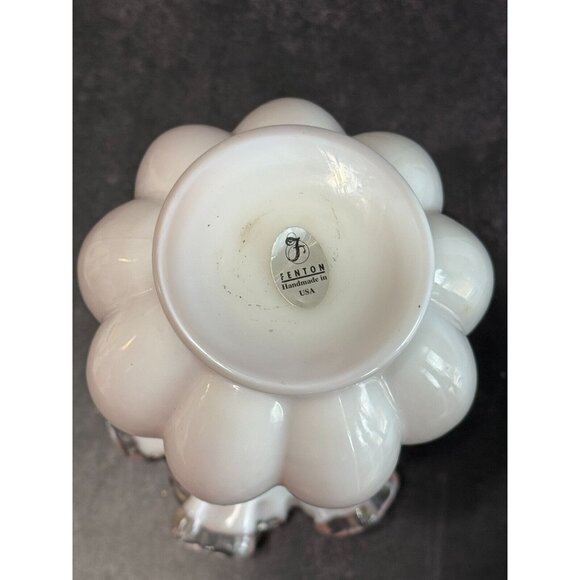 Vintage Fenton Pink Peachcrest Crimped 6" Vase 1940-1969 Retired Collectible Gla - Picture 6 of 6